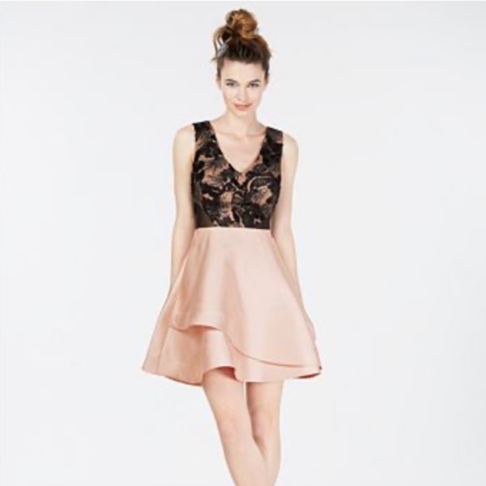 BCX Embellished Contrast Fit & Flare Dress